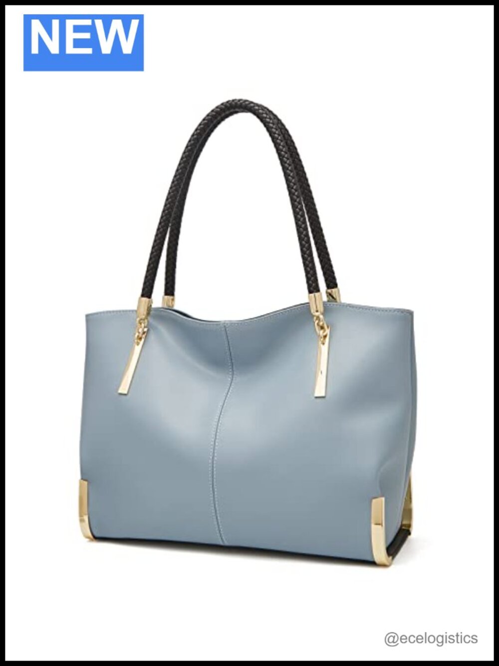 Large Capacity Tote Handbag Women Split Cowhide Gold Hardware Shoulder Bag